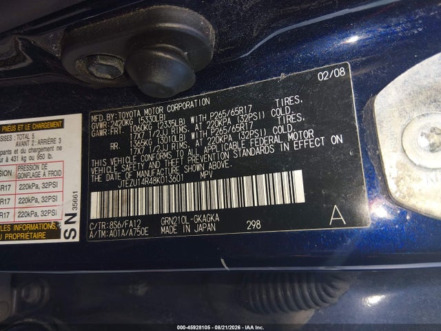 Продаж на аукціоні авто 2008 Toyota 4runner Sr5 V6, vin: JTEZU14R48K013601, номер лоту: 45928105