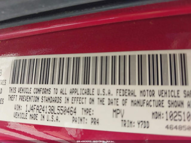 Продажа на аукционе авто 2008 Jeep Wrangler X, vin: 1J4FA24138L550464, номер лота: 45928202
