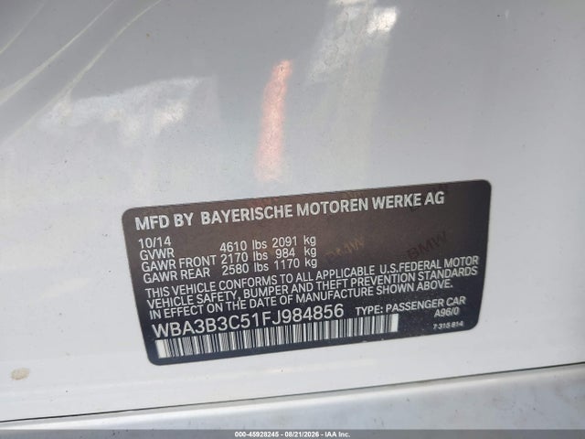 Продажа на аукционе авто 2015 Bmw 328i Xdrive, vin: WBA3B3C51FJ984856, номер лота: 45928245