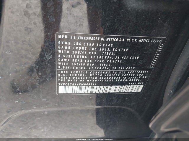 Продажа на аукционе авто 2023 Volkswagen Tiguan 2.0t Se R-line Black, vin: 3VVCB7AX4PM045611, номер лота: 45928271