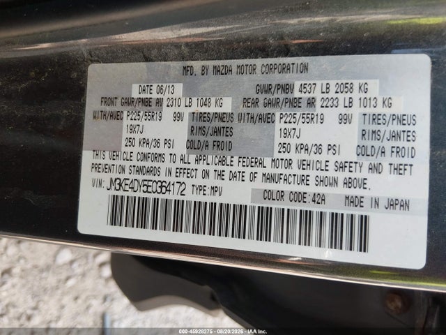45928275 :رقم المزاد ، JM3KE4DY5E0364172 vin ، 2014 Mazda Cx-5 Grand Touring مزاد بيع
