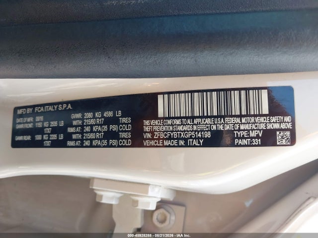 Fiat 500x Easy 2016 ZFBCFYBTXGP514198 Image 9