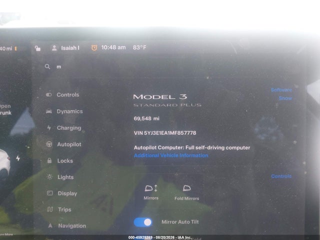 Aukcja sprzedaży 2021 Tesla Model 3 Standard Range Plus Rear-wheel Drive, vin: 5YJ3E1EA1MF857778, numer aukcji: 45928289