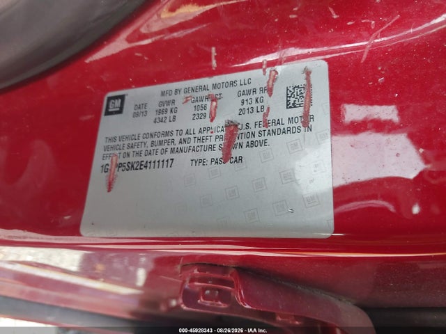 Продаж на аукціоні авто 2014 Buick Verano, vin: 1G4PP5SK2E4111117, номер лоту: 45928343