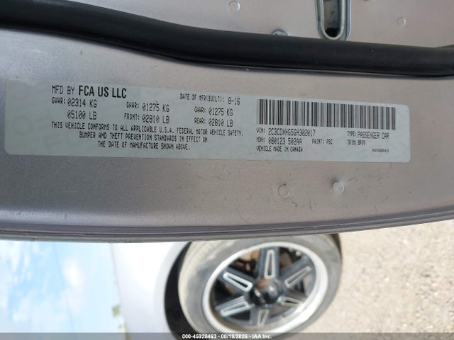 45928463 :رقم المزاد ، 2C3CDXHG5GH302017 vin ، 2016 Dodge Charger Sxt مزاد بيع