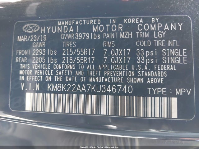 Hyundai Kona Sel 2019 KM8K22AA7KU346740 Image 9