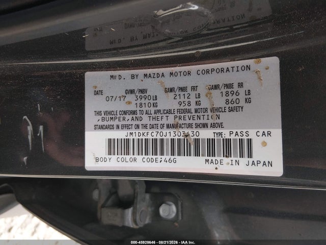Aukcja sprzedaży 2018 Mazda Cx-3 Touring, vin: JM1DKFC70J1303430, numer aukcji: 45928646
