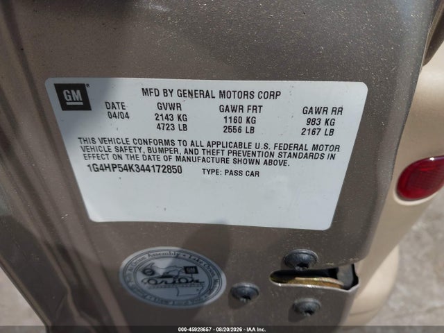 Продажа на аукционе авто 2004 Buick Lesabre Custom, vin: 1G4HP54K344172850, номер лота: 45928657