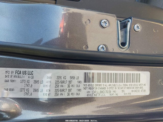 Продажа на аукционе авто 2019 Jeep Cherokee Latitude Plus Fwd, vin: 1C4PJLLB0KD176150, номер лота: 45928708