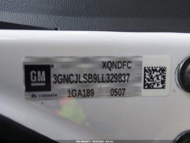 45928917 :رقم المزاد ، 3GNCJLSB9LL329837 vin ، 2020 Chevrolet Trax Fwd Lt مزاد بيع