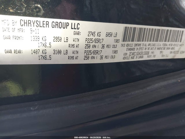 Продажа на аукционе авто 2012 Chrysler Town & Country Limited, vin: 2C4RC1GG4CR133698, номер лота: 45928924