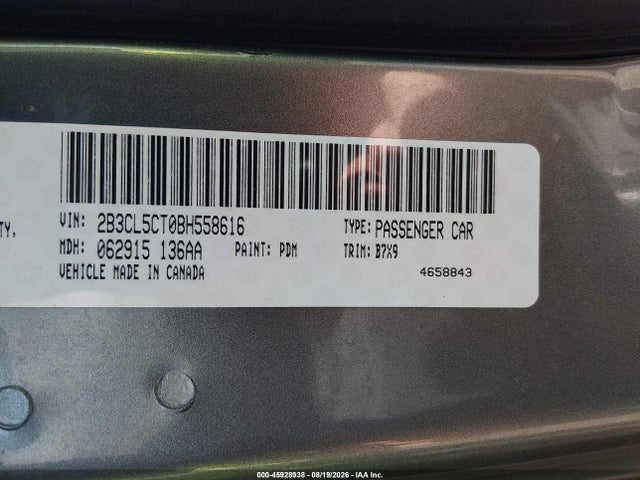 Продаж на аукціоні авто 2011 Dodge Charger R/t, vin: 2B3CL5CT0BH558616, номер лоту: 45928938