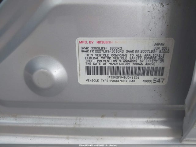 Aukcja sprzedaży 2011 Mitsubishi Lancer Es, vin: JA32U2FU4BU041521, numer aukcji: 45928939