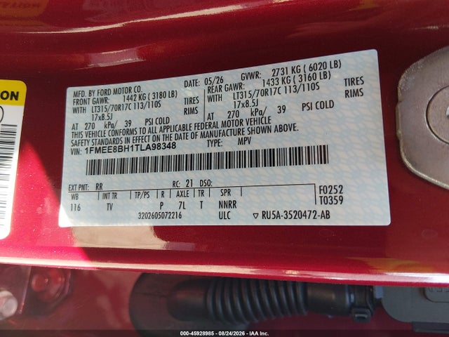 45928985 :رقم المزاد ، 1FMEE8BH1TLA98348 vin ، 2026 Ford Bronco Outer Banks مزاد بيع