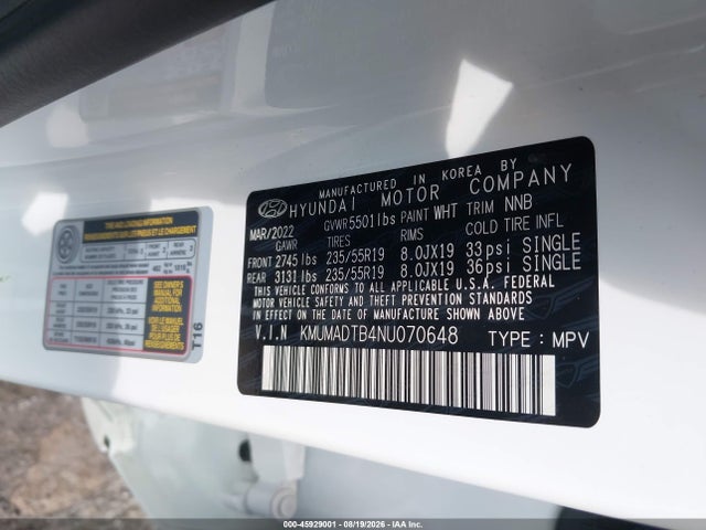 Продажа на аукционе авто 2022 Genesis Gv70 2.5t Awd, vin: KMUMADTB4NU070648, номер лота: 45929001