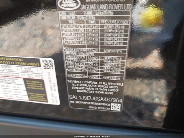 SAL1J9EU6SA467964 Land Rover Range Rover Sport P360 S