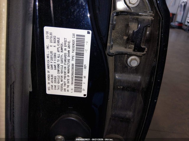 Auction sale of the 2006 Acura Tl, vin: 19UUA66296A039099, lot number: 45929021