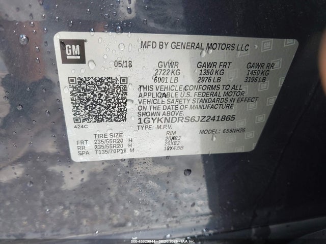 Продажа на аукционе авто 2018 Cadillac Xt5 Luxury, vin: 1GYKNDRS6JZ241865, номер лота: 45929044