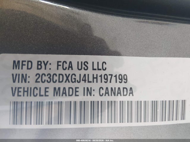 Aukcja sprzedaży 2020 Dodge Charger Scat Pack Rwd, vin: 2C3CDXGJ4LH197199, numer aukcji: 45929216
