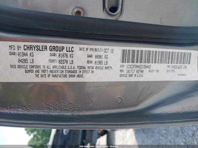 2013 Dodge Dart Sxt მანქანა იყიდება აუქციონზე, vin: 1C3CDFBA4DD150402, აუქციონის ნომერი: 45929384