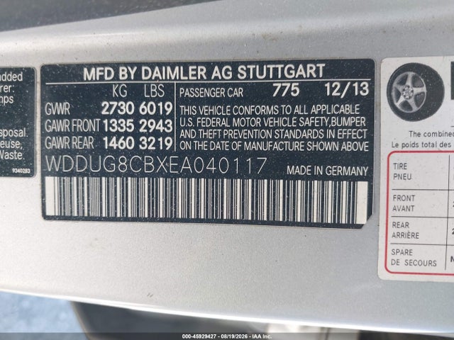 Mercedes-Benz S 550 2014 WDDUG8CBXEA040117 Image 9