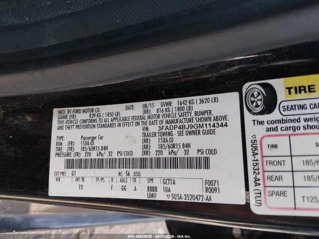 3FADP4BJ9GM114344 Ford FIESTA SE