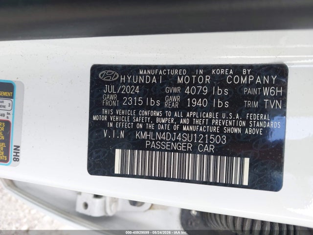 Продажа на аукционе авто 2025 Hyundai Elantra Hybrid Limited, vin: KMHLN4DJ4SU121503, номер лота: 45929599