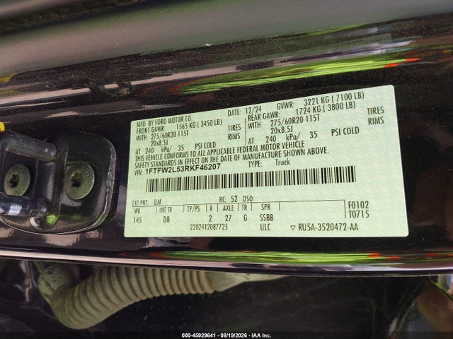 Ford F-150 Stx 2024 1FTFW2L53RKF46207 Image 9
