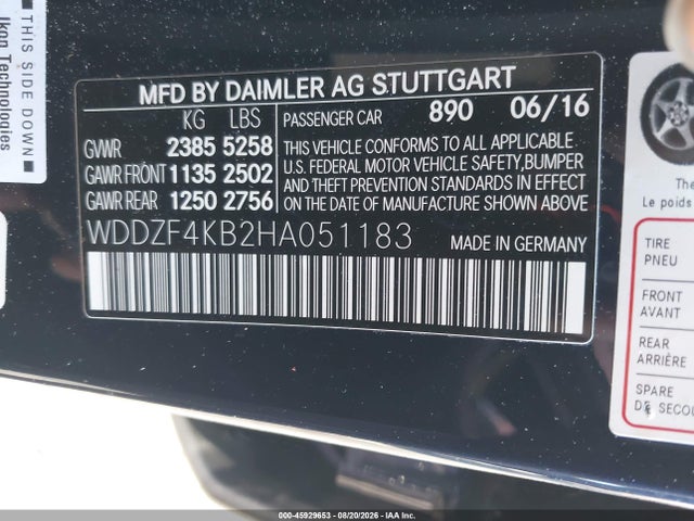 WDDZF4KB2HA051183 Mercedes-Benz E 300 4matic