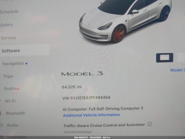 5YJ3E1EA1PF494354 Tesla Model 3 Rear-wheel Drive
