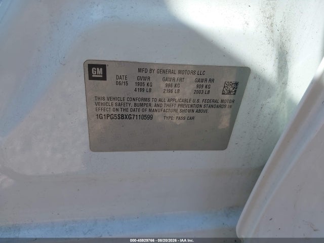 Продаж на аукціоні авто 2016 Chevrolet Cruze Limited Ltz Auto, vin: 1G1PG5SBXG7110599, номер лоту: 45929766