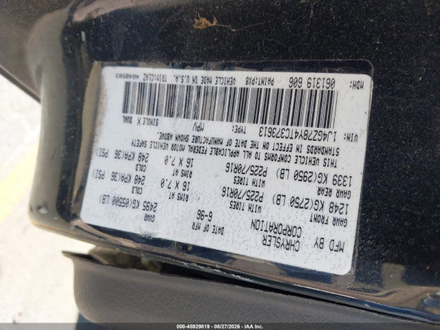 Auction sale of the 1996 Jeep Grand Cherokee Limited, vin: 1J4GZ78Y4TC373613, lot number: 45929819