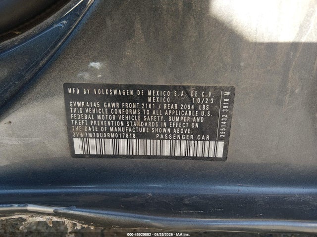 2024 Volkswagen Jetta 1.5t Se მანქანა იყიდება აუქციონზე, vin: 3VW7M7BU9RM017818, აუქციონის ნომერი: 45929882
