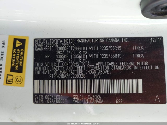 Lexus Rx 350 F Sport 2015 2T2BK1BA7FC298328 Image 9