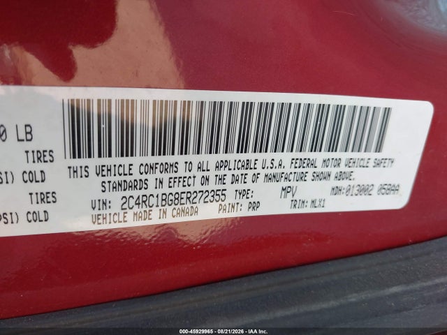 Aukcja sprzedaży 2014 Chrysler Town & Country Touring, vin: 2C4RC1BG8ER272355, numer aukcji: 45929965