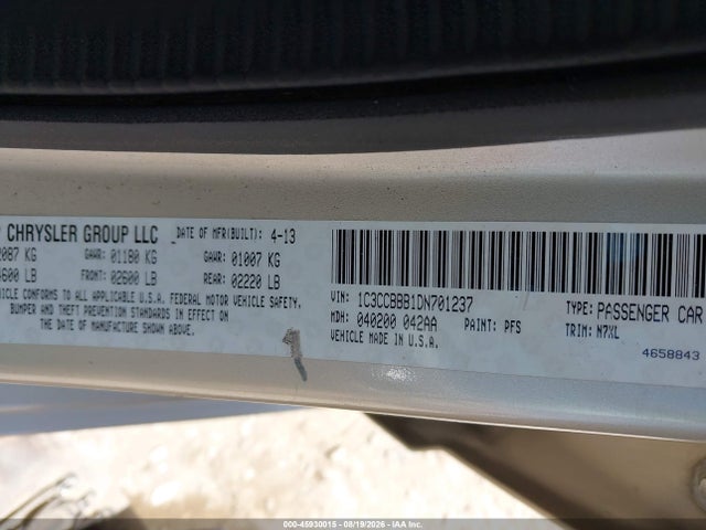 Aukcja sprzedaży 2013 Chrysler 200 Touring, vin: 1C3CCBBB1DN701237, numer aukcji: 45930015
