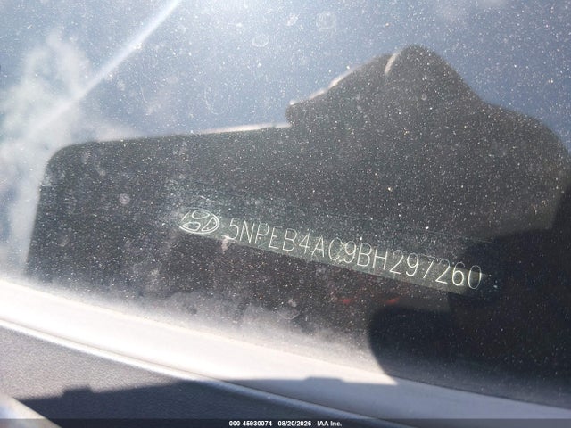 45930074 :رقم المزاد ، 5NPEB4AC9BH297260 vin ، 2011 Hyundai Sonata Gls مزاد بيع