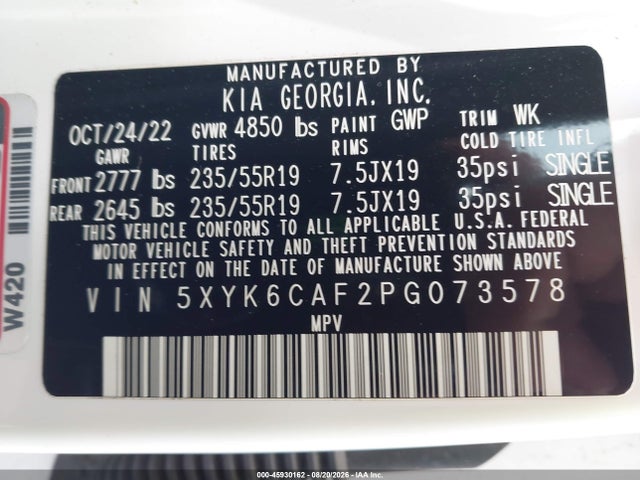 Auction sale of the 2023 Kia Sportage X-line, vin: 5XYK6CAF2PG073578, lot number: 45930162