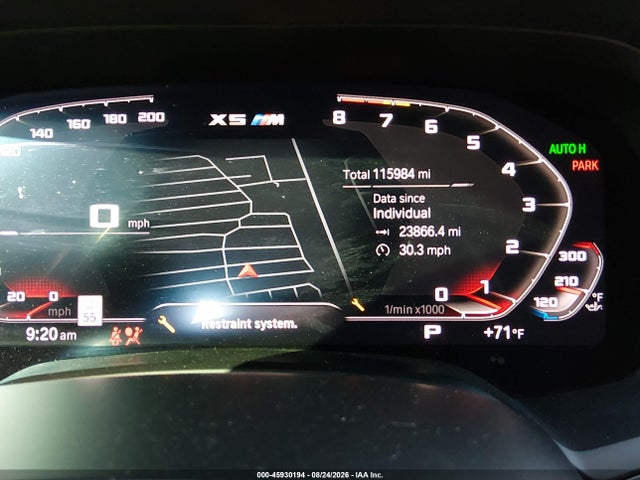 2021 Bmw X5 M მანქანა იყიდება აუქციონზე, vin: 5YMJU0C0XM9E26133, აუქციონის ნომერი: 45930194