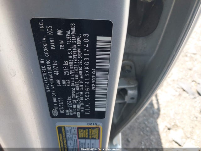 KIA Optima Lx 2019 5XXGT4L3XKG317403 Image 9