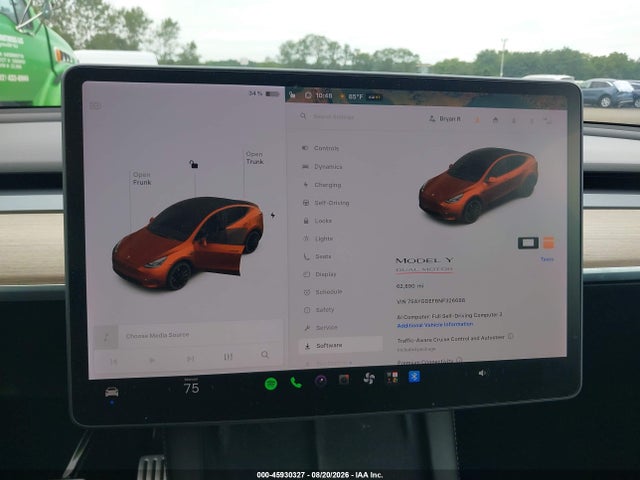 2022 Tesla Model Y Performance Dual Motor All-wheel Drive მანქანა იყიდება აუქციონზე, vin: 7SAYGDEF6NF326688, აუქციონის ნომერი: 45930327