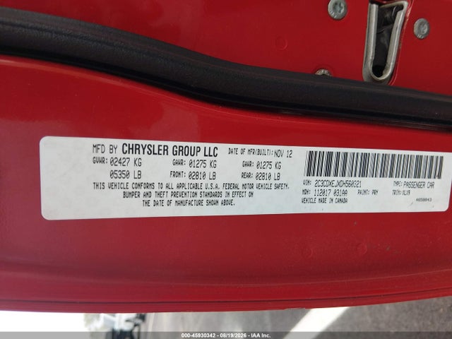 Aukcja sprzedaży 2013 Dodge Charger Srt8, vin: 2C3CDXEJXDH560321, numer aukcji: 45930342