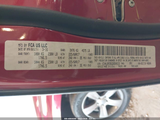 Продажа на аукционе авто 2016 Jeep Patriot High Altitude Edition, vin: 1C4NJRFB5GD654513, номер лота: 45930386