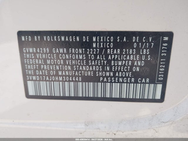 3VWD17AJ0HM304448 Volkswagen Jetta 1.8t Sport