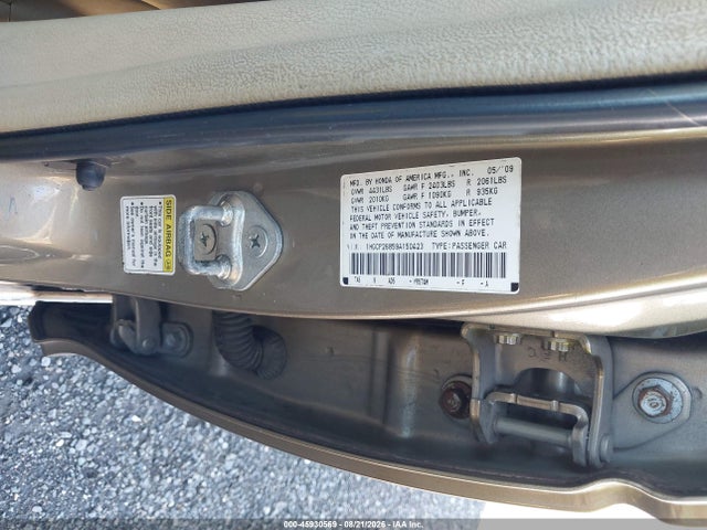 Продажа на аукционе авто 2009 Honda Accord 2.4 Ex-l, vin: 1HGCP26859A150423, номер лота: 45930569