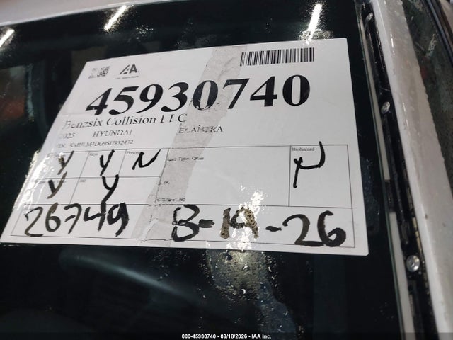 2025 Hyundai Elantra Sel Sport მანქანა იყიდება აუქციონზე, vin: KMHLM4DG9SU932432, აუქციონის ნომერი: 45930740