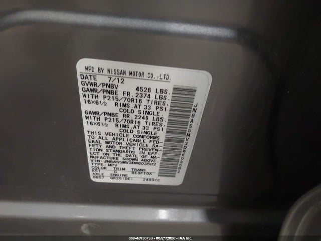Aukcja sprzedaży 2013 Nissan Rogue S, vin: JN8AS5MV3DW603582, numer aukcji: 45930790