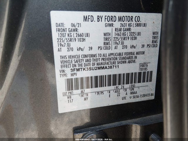 Ford Mustang Mach-e Premium 2021 3FMTK3SU2MMA38711 Image 9