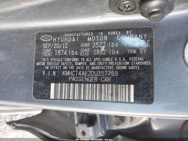 Продажа на аукционе авто 2013 Hyundai Accent Gls, vin: KMHCT4AE2DU357759, номер лота: 45930887