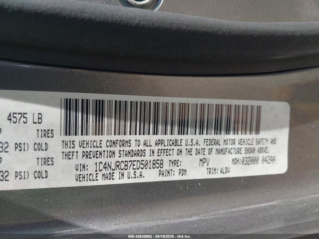 Aukcja sprzedaży 2014 Jeep Patriot Limited, vin: 1C4NJRCB7ED501858, numer aukcji: 45930963